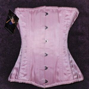 SALE! NEW XXS/18" PINK SILK HANDMADE USA MAIDEN CORSET GARTER TABS